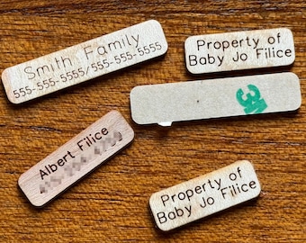 Tiny Wood Name Stickers