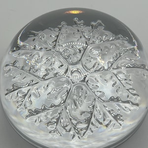 Crystal Snowflake Design Paperweight Vintage Made In France