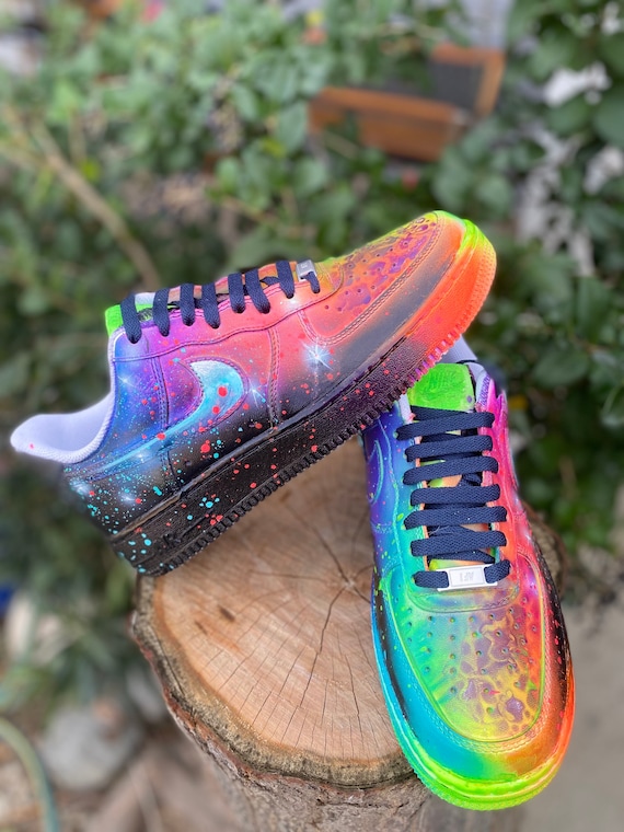 Custom Hand Painted Starry Galaxy City Skyline Nike Air Force 1