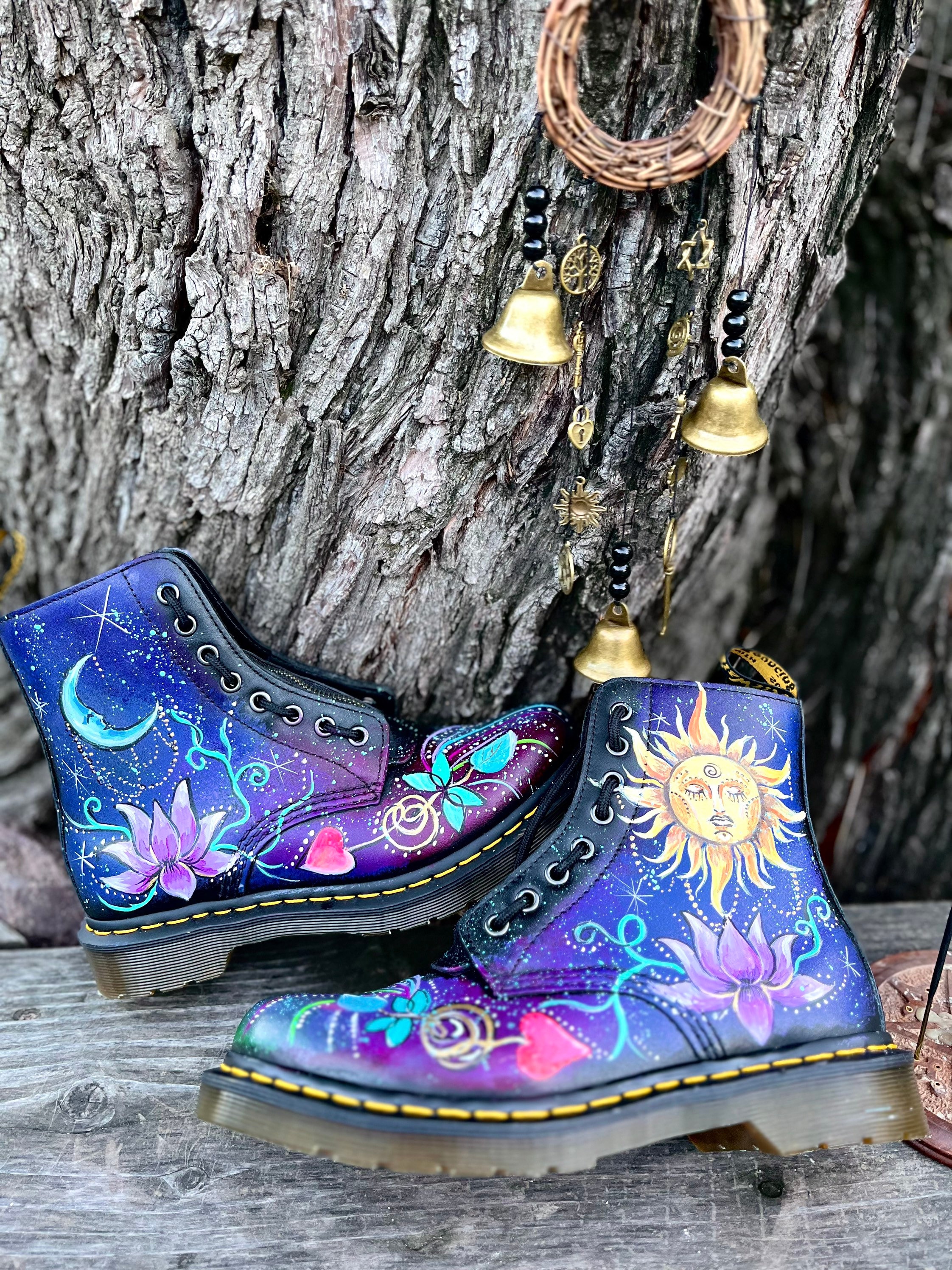 Kustom Galaxy Dr Martens ?  ? Galaxy Hand Painted Dr. Marten Boots Youth 4/women 5 - Etsy main image 2