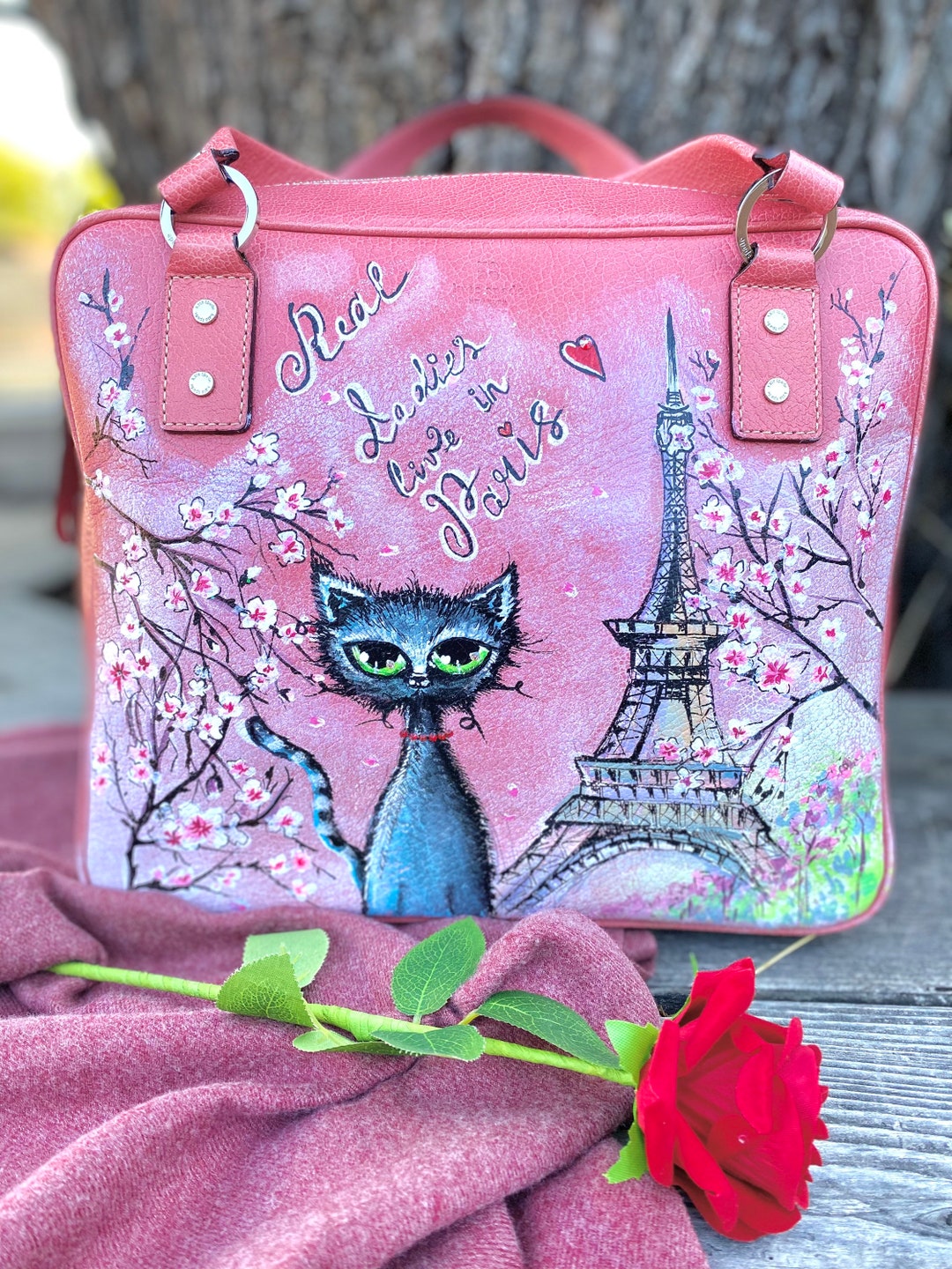 AVAILABLE Kate Spade Original Genuine Leather Custom Painted Handbag Next Day Shipping Etsy