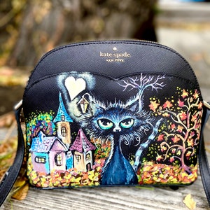 Kate Spade small custom painted crossbody leather bag - Fall’s Fairytale