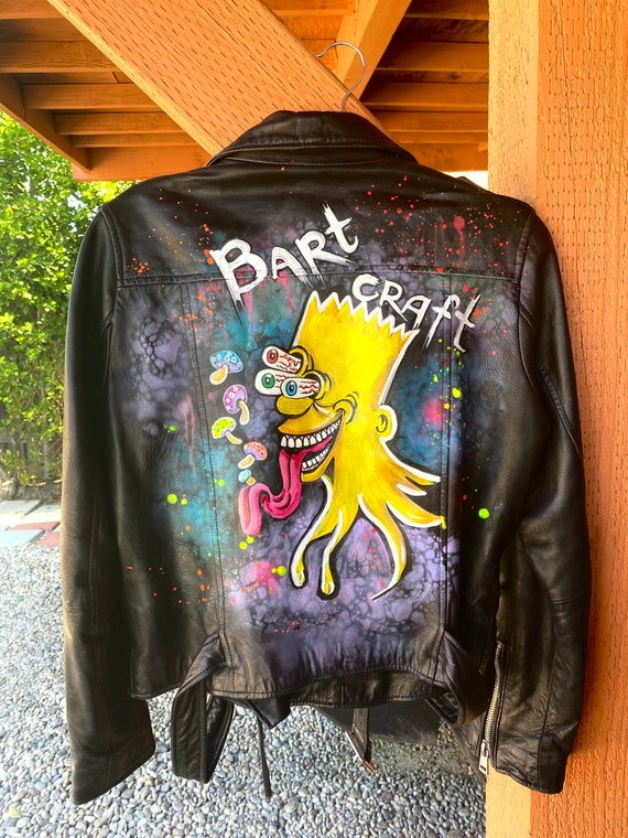 Custom Painted Leather Jacket Bartcraft - Etsy