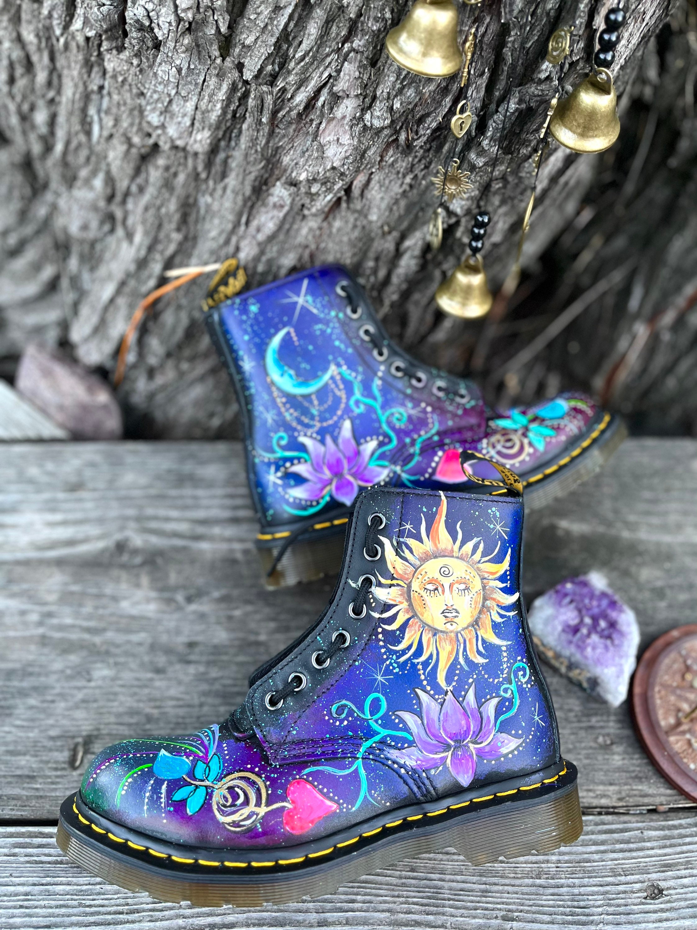 Gorgeous One of a kind Hand Painted Personalized designs on boots