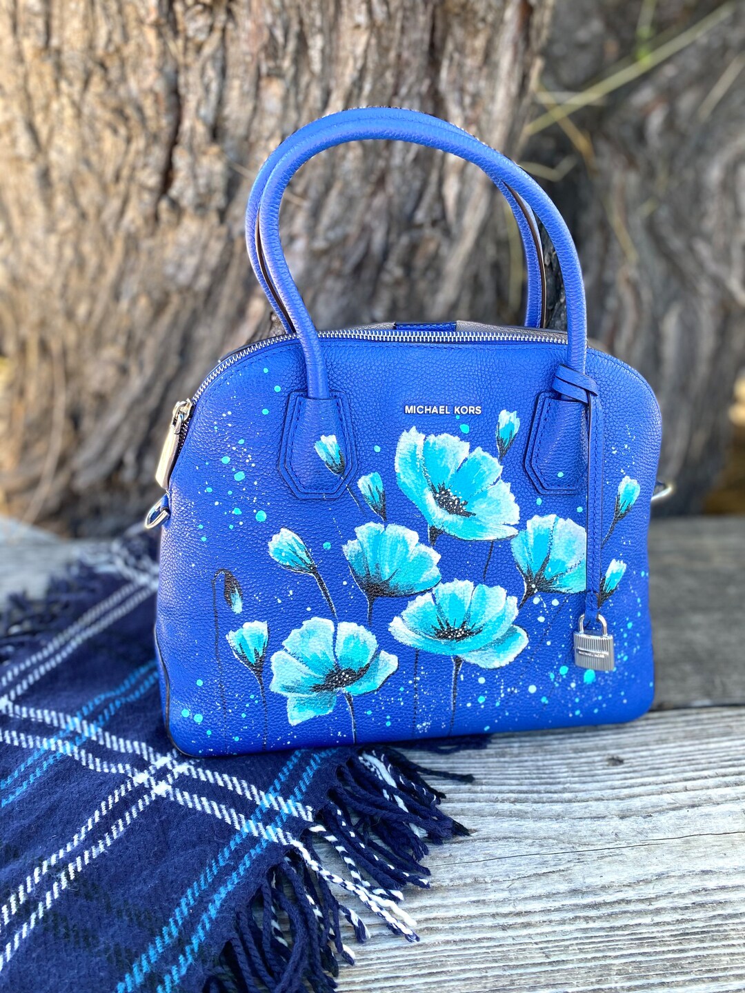 Available Michael Kors Custom Painted Crossbody Leather Bag Etsy