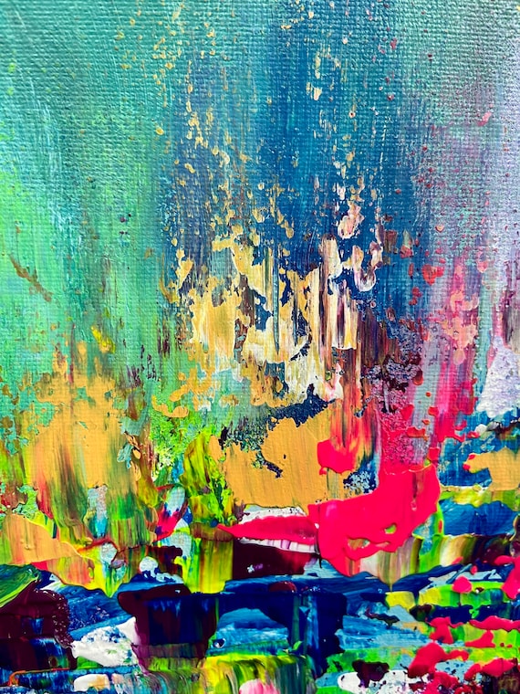 Original Acrylic Abstract Art - Megapolis Jazz -14x14 Inches - Etsy