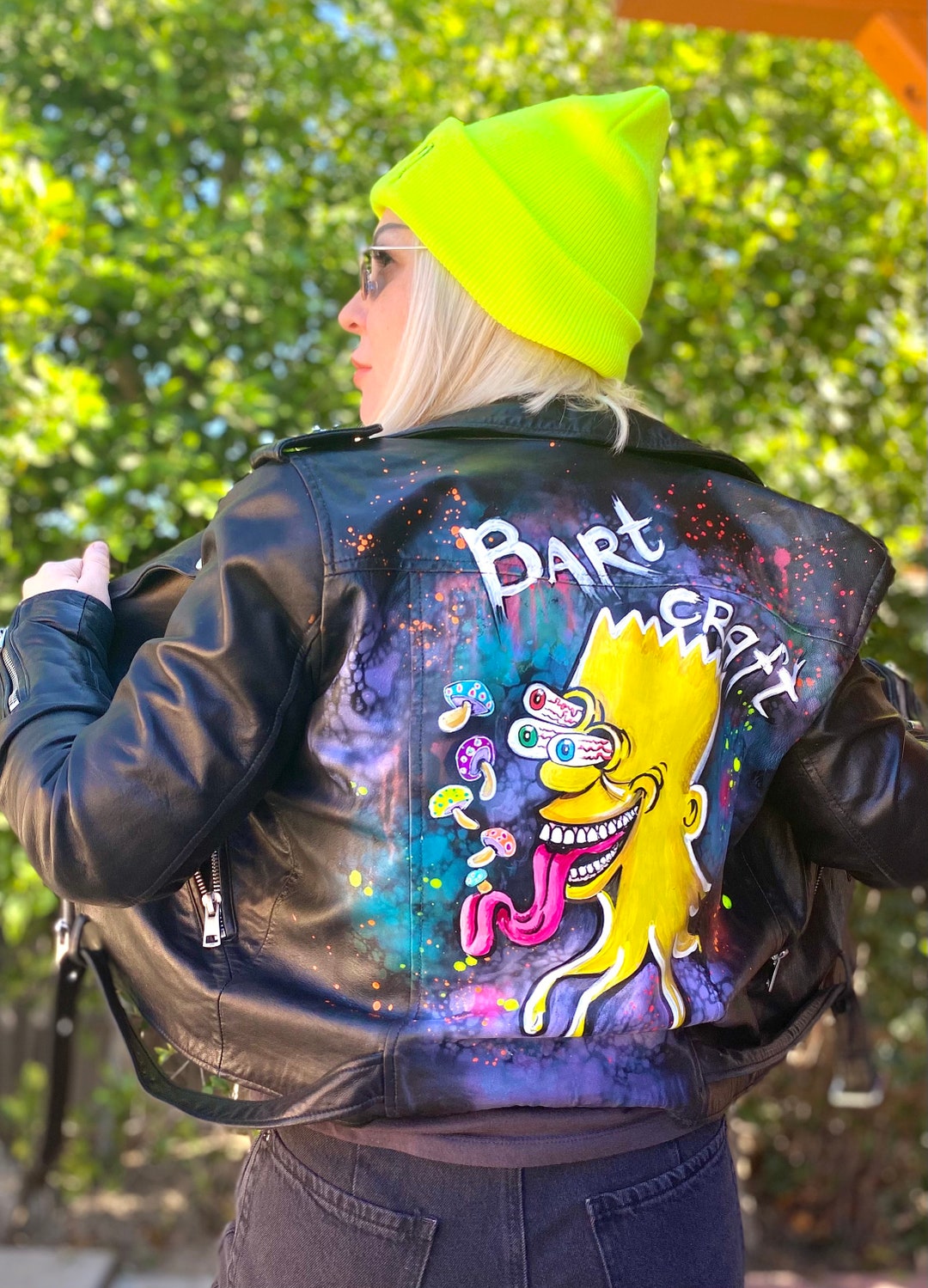 Acrylic Paint Custom Painted Leather Jacket Custom Leather Acrylic