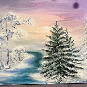 Christmas Original  Acrylic Fine Art painting - Christmas Eve