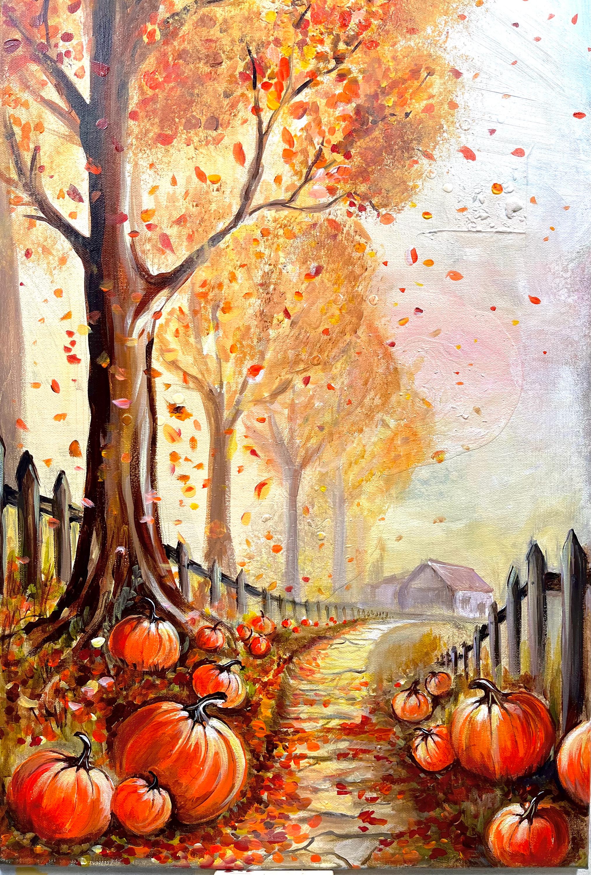 Original Acrylic Autumn Thanksgiving Artwork - 18x36'' - Etsy