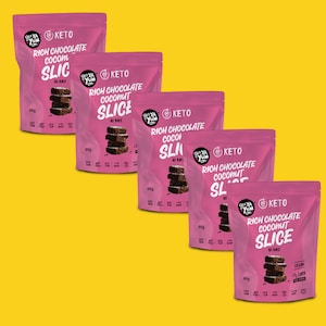 Keto 60 Sec Rich Chocolate Coconut Slice - No Bake - (5 PACK)
