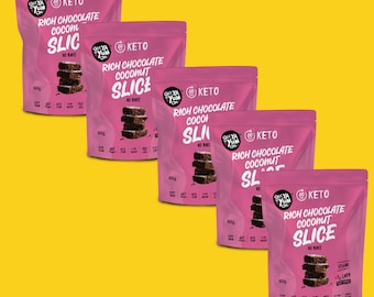 Rebanada de coco y chocolate rico en 60 segundos Keto - Sin hornear - (PAQUETE de 5)
