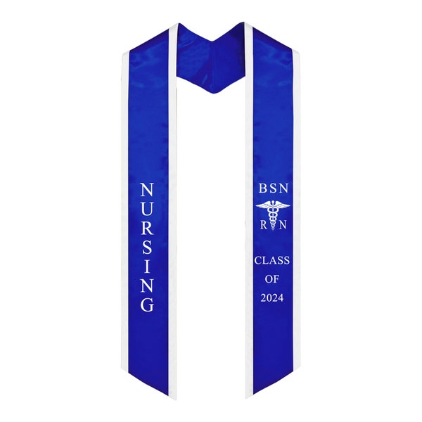 Nursing Graduation Stole Class of  2024, BSN RN Embroidery nurses sash with medical logo