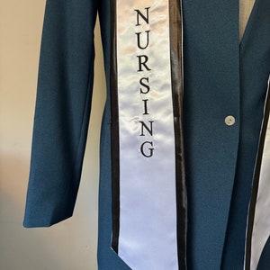 Nurse Graduation Stole for Nursing Class of 2024, RN sash nurses with medical logo Embroidery image 8
