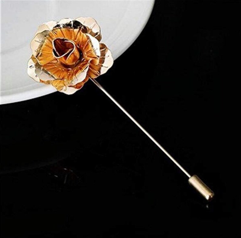 Gold Flower Lapel Pin Enamel Pin Wedding Lapel Pin Flower Etsy