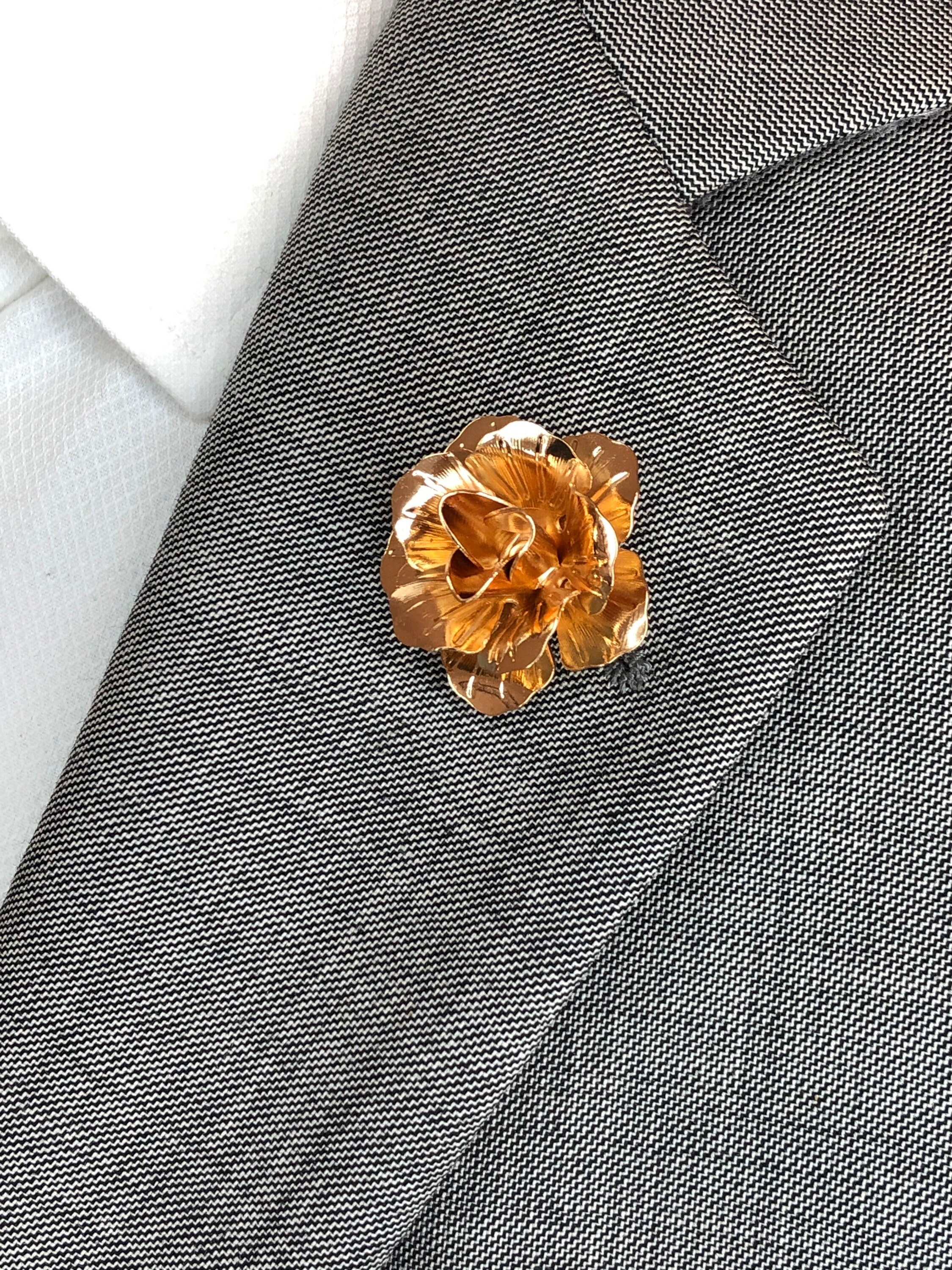 Gold Flower Lapel Pin Enamel Pin Wedding Lapel Pin Flower Etsy