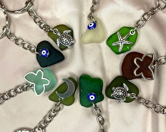 Seaglass keyrings / keychains handmade unique gifts