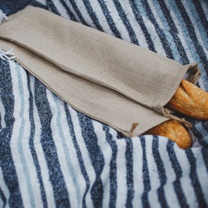 Linen bag for baguette - 50 cm with lining