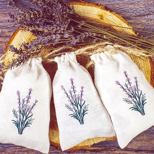 Hand Embroidered Lavender Sachet - Etsy