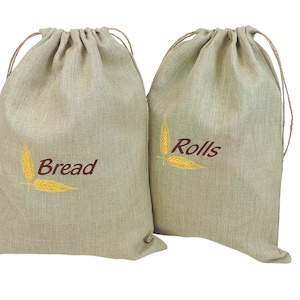Linen sacks for bread and rolls. Fabric bags for storing bread.ECO, ZERO WASTE