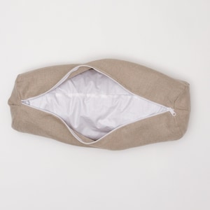 Big size bolster - yoga roller, buckwheat hull, neck or lumbar support linen cover 100%