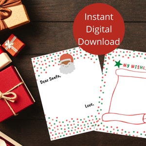 Lieber Weihnachtsmann Brief / leerer Brief / Brief an den Weihnachtsmann / Weihnachten Wunschliste / Geschenkliste / Santa Wunschliste / meine Wunschliste / digitaler Download