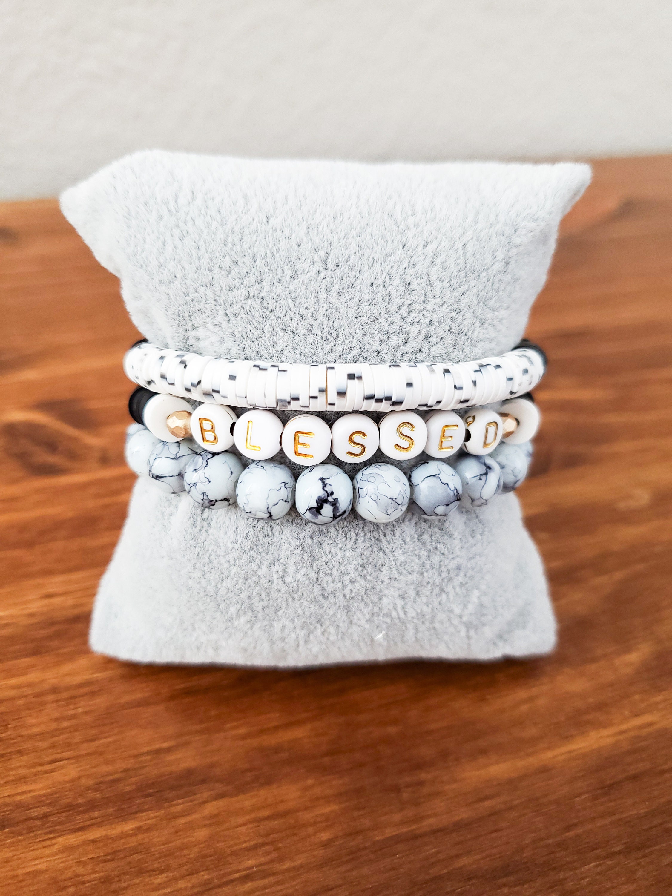 8mm Deep Gray Marble Bracelet Etsy