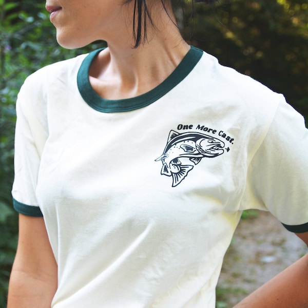 Fly Fishing Shirt | Graphic Tee| Trout Shirt | Ringer Tee | Fishing Gifts | Nature Shirt | Fly Fishing Gifts | Outdoor Shirt | Unisex Tees