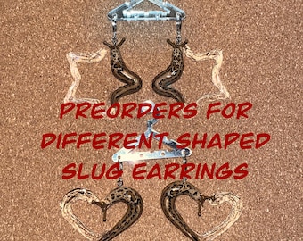 Preorder for Different Shaped Leopard Slug Earrings
