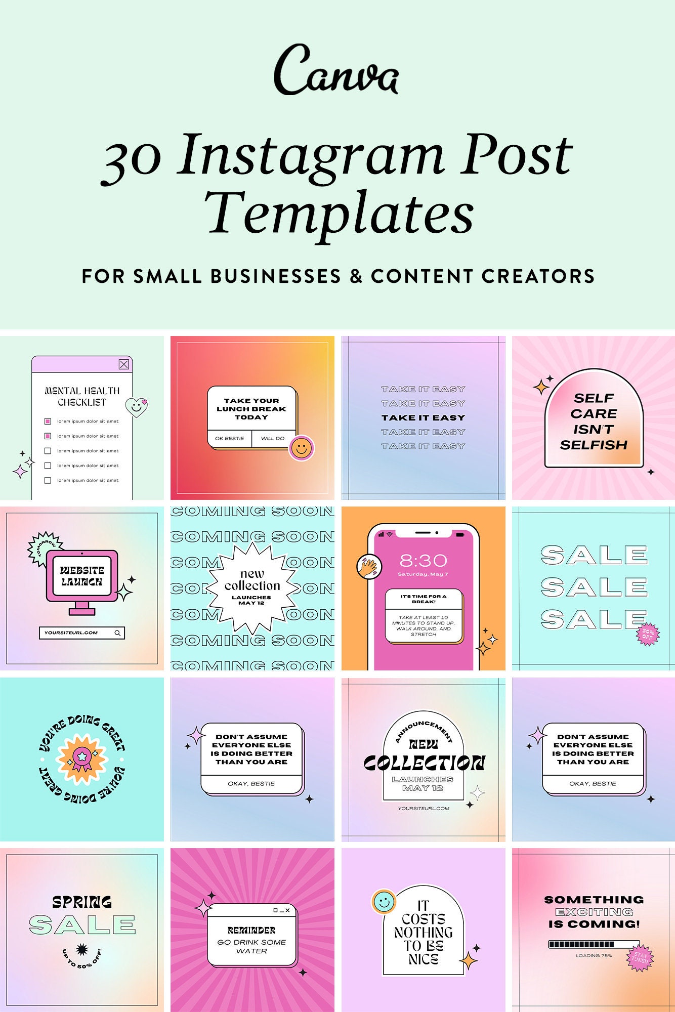 Aesthetic Canva Instagram Templates. Instagram Post (Download Now) - Etsy
