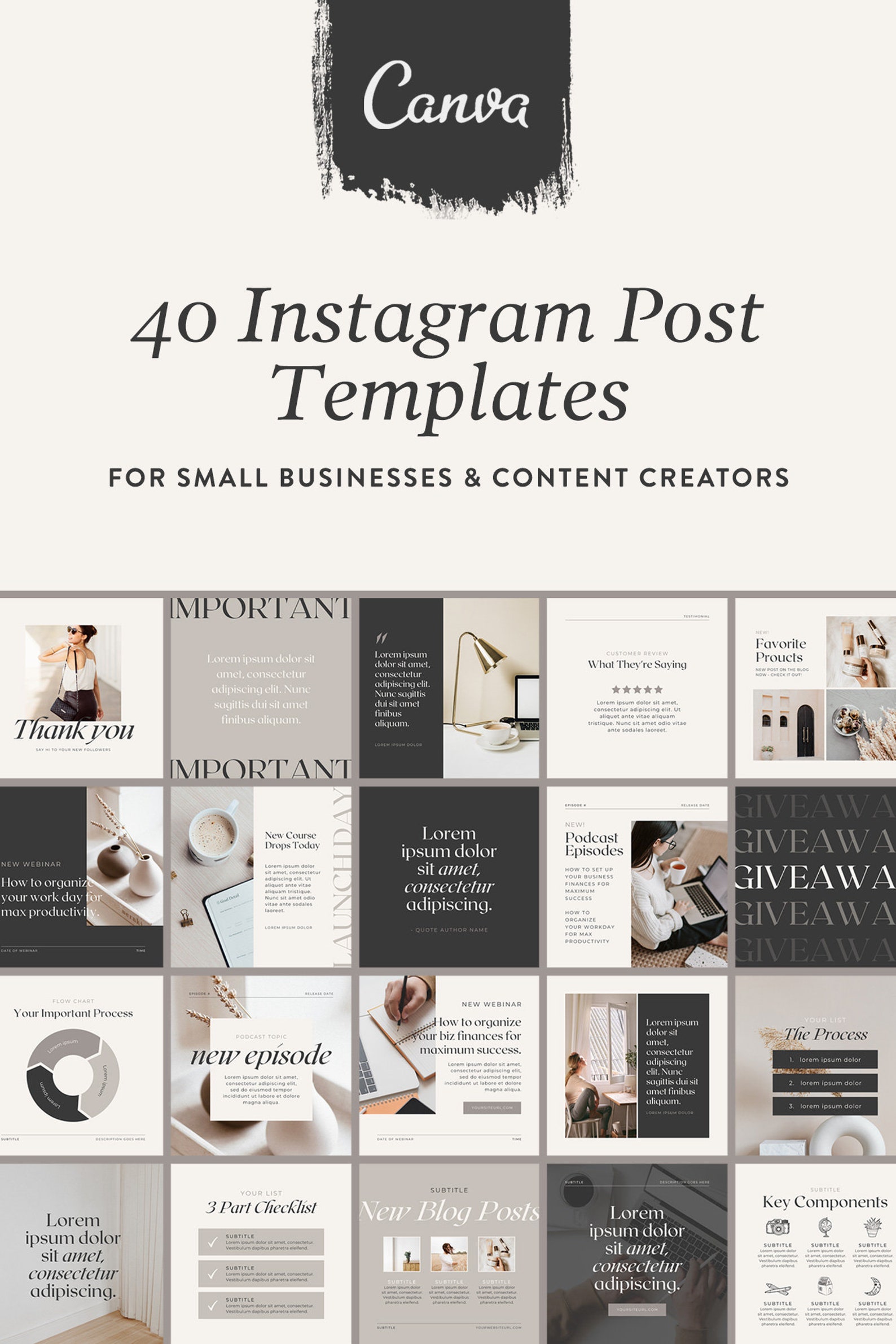 Buy Minimalist Instagram Template Canva Templates Social Media Online ...