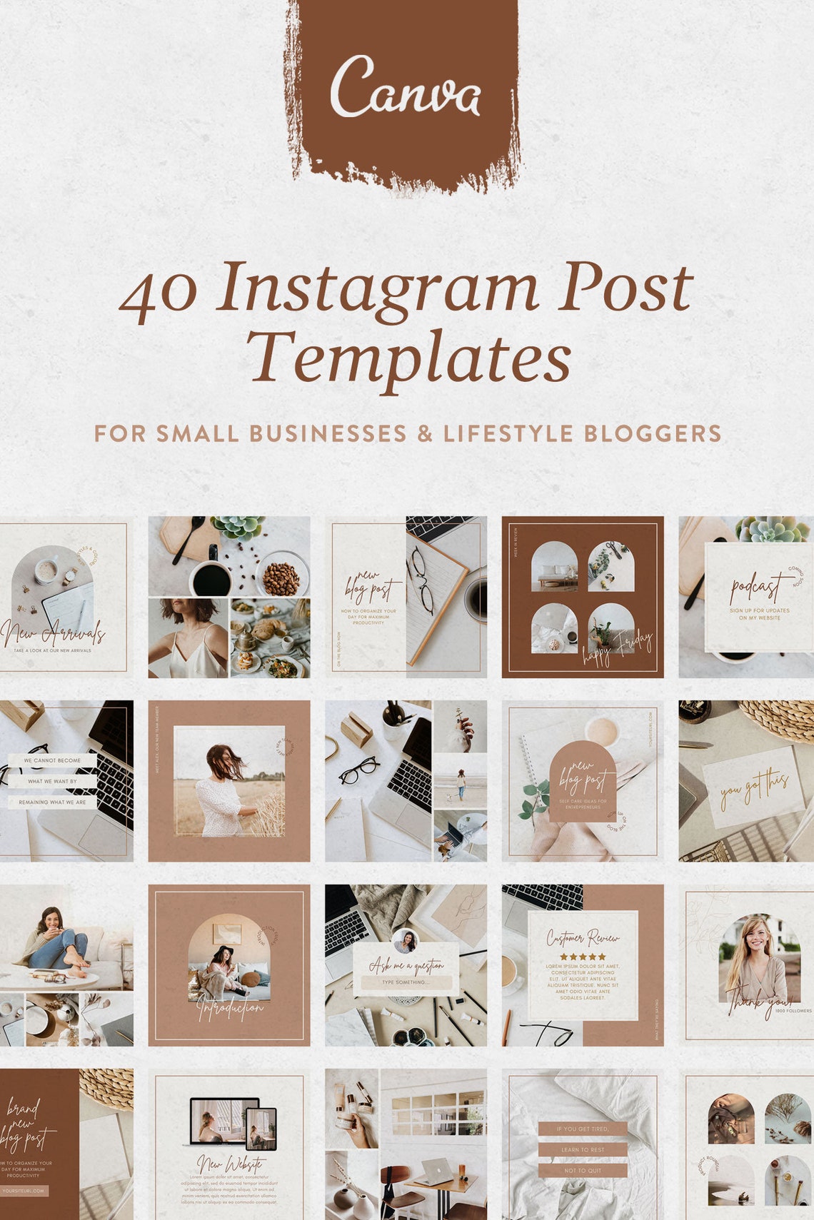 Instagram Templates Canva Canva Templates Social Media - Etsy