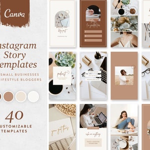 Instagram Templates Canva  |  Instagram Story Templates  |  Social Media Templates | Boho Beige Color Palette