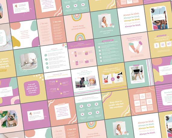 Digital Self Care Instagram Post Template Canva Instagram Templates ...