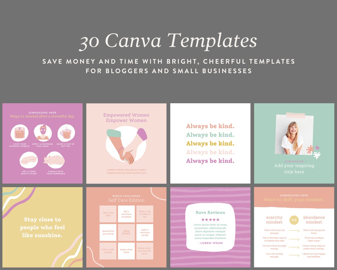 Canva Instagram Templates Self Care Instagram Post Template - Etsy