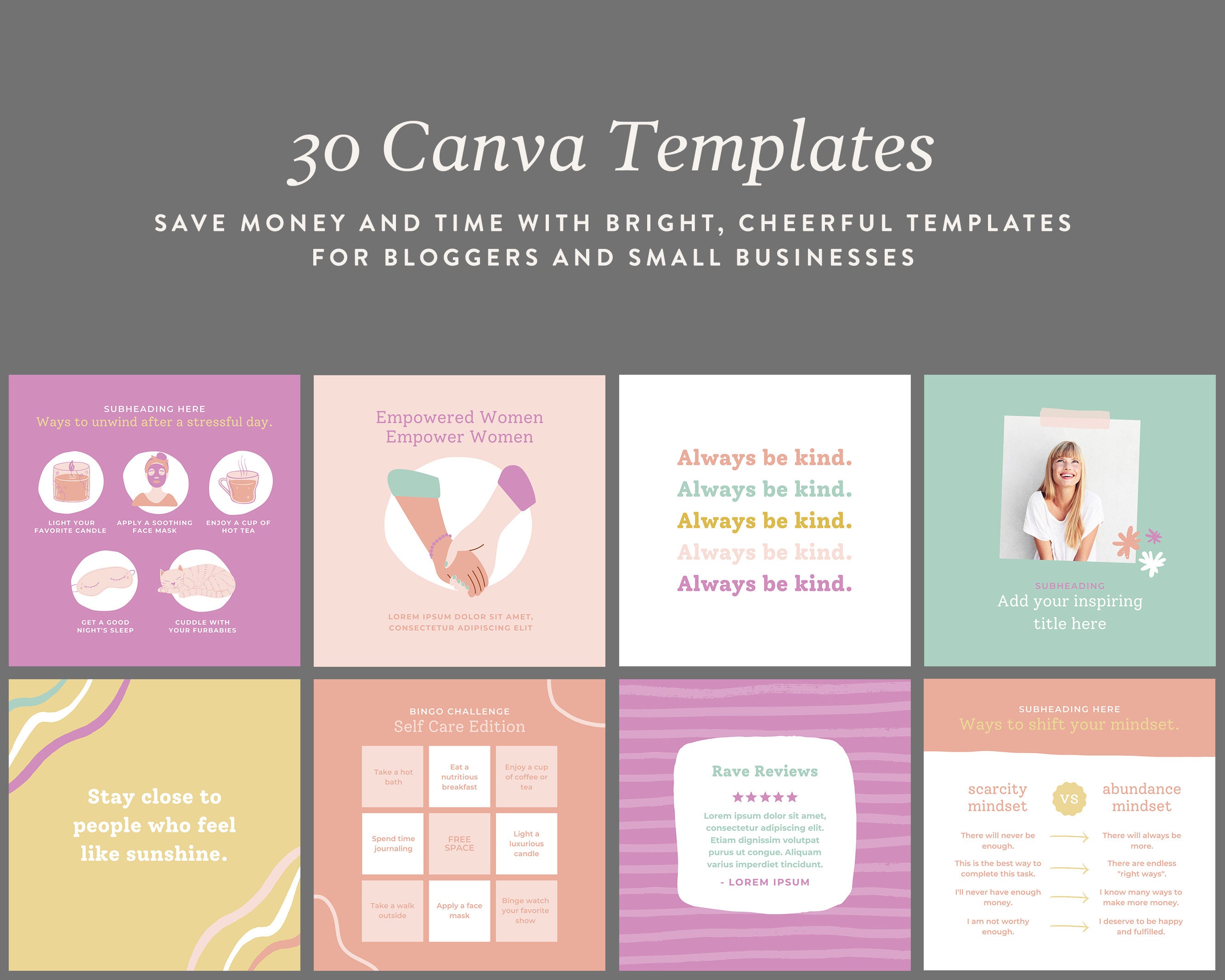 Canva Instagram Templates Self Care Instagram Post Template - Etsy