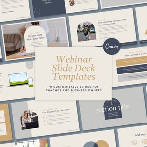 Presentation Slide Deck | Canva Slides | Webinar Templates | Online Course | Webinar Slides | Masterclass Template | Business Coach