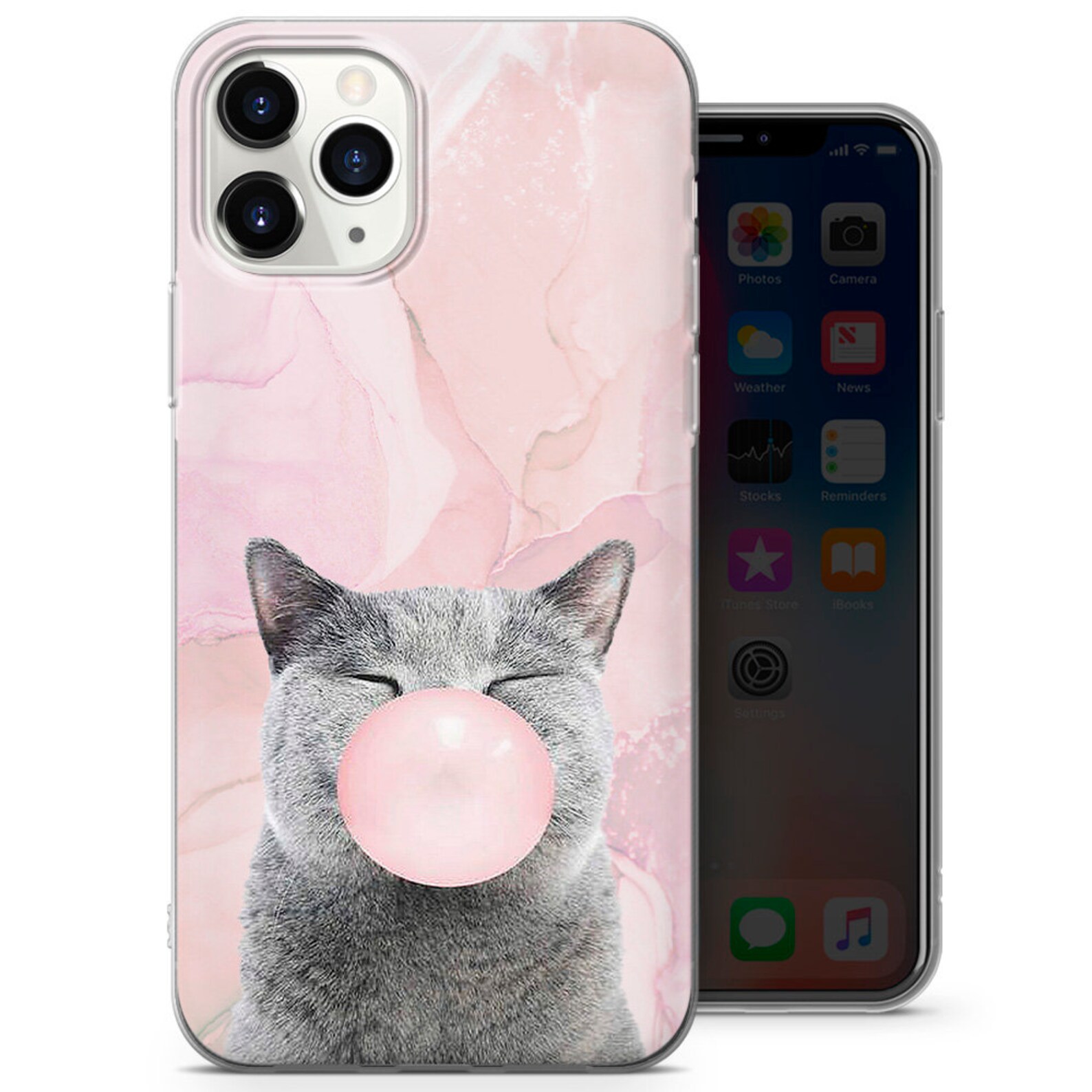 Cute Cat Phone Case for iPhone 7 8 XS XR 11 12 & Samsung S10 Etsy