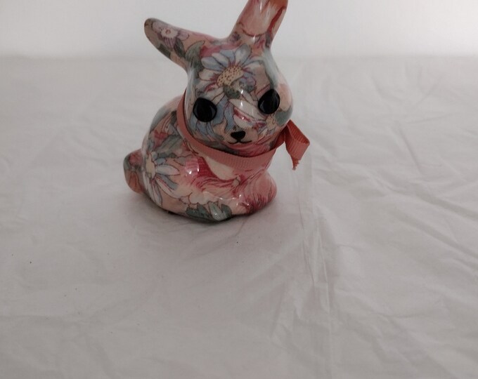 Vintage Patchwork Ceramic Bunny - Etsy