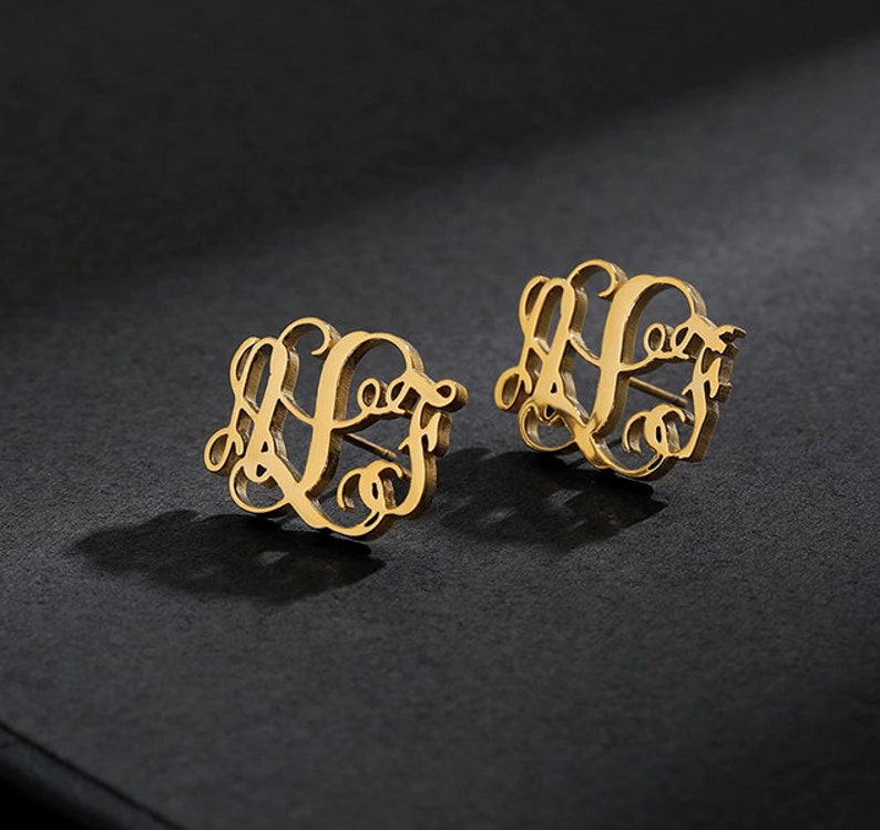 Monogram Letter Earrings Personalized Name Earrings Name Earrings Letter Earrings Custom Earrings Customized Earrings Initial Earrings