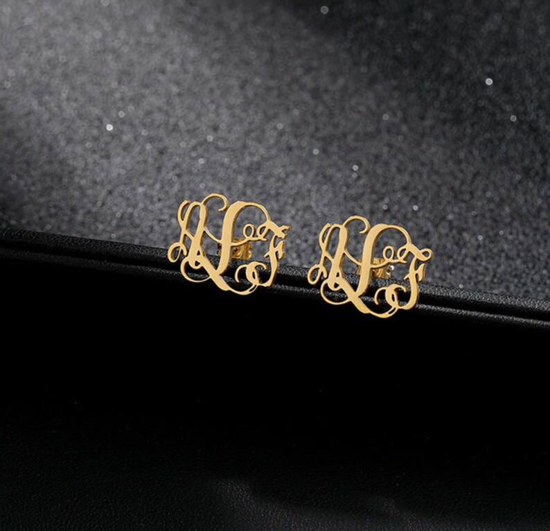Monogram Letter Earrings Personalized Name Earrings Name Earrings Letter Earrings Custom Earrings Customized Earrings Initial Earrings