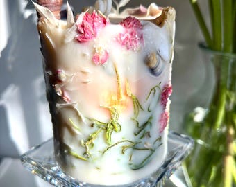 Candera Candles Seashell Garden Handmade Candle, Ocean Scented Soy and Beeswax