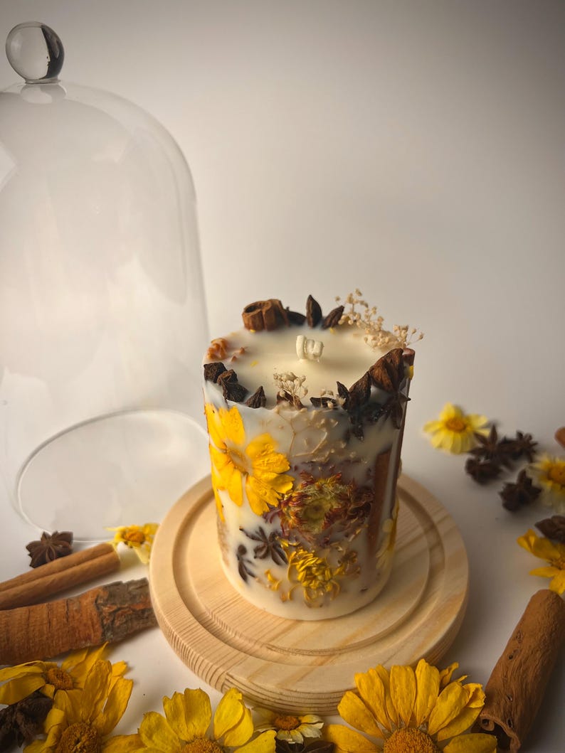 Fall Spice Botanical Candle – Hot Apple Pie Scent immagine 2
