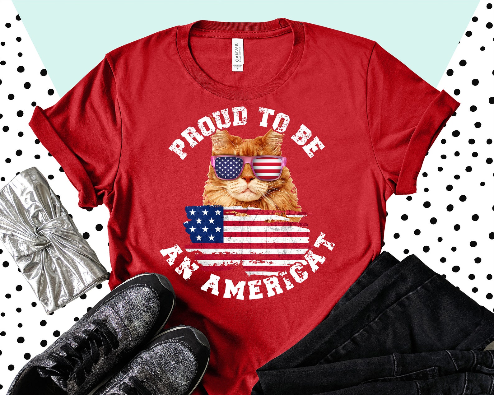 4th Of July Cat Shirt Shirt Etsy