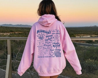 Taylor Midnights Hoodie, Eras Sweatshirt, Midnights Era, Back Text, Gift For her, Cozy Shirt, Trendy Hoodie