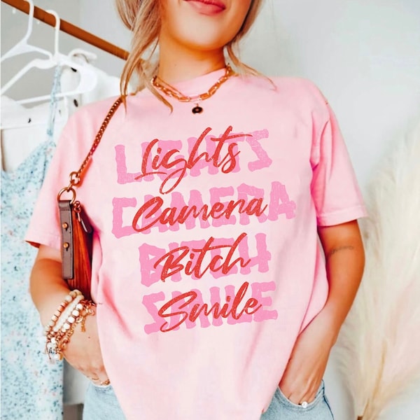 Tortured Poet Era Shirt, Lights Camera Bitch Smile Tshirt, Comfort Colors, Do It Broken Heart