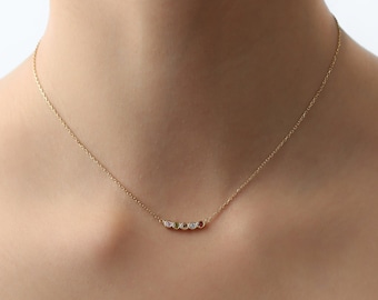 Collier de naissance en or - Collier personnalisé en argent 925 - Cadeau pour elle - Cadeau d'anniversaire - Cadeaux personnalisés - Cadeau de fête des mères - Cadeau pour femme