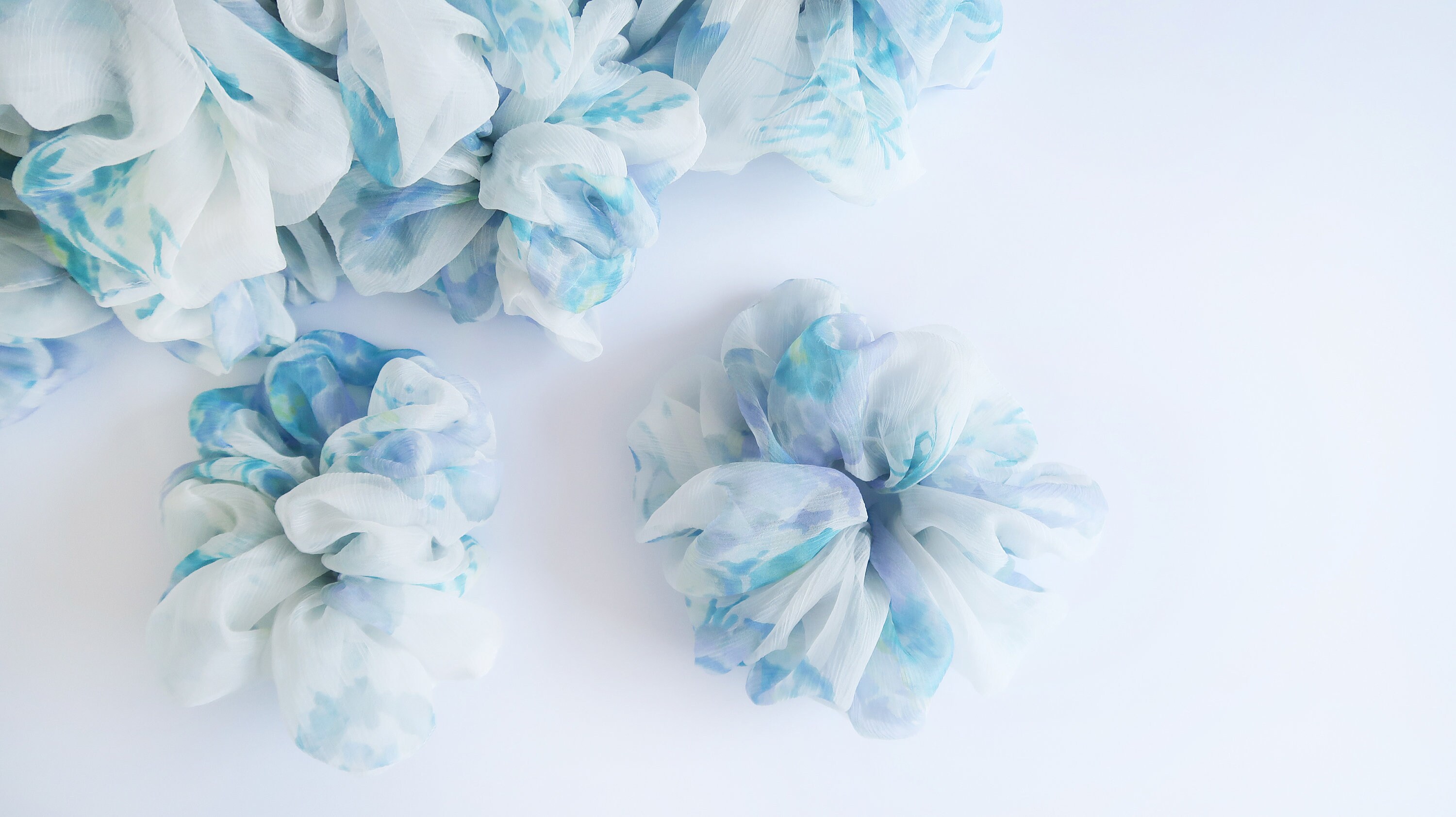 Watercolour floral silky Satin Scrunchie Hair Elastic Band Bobble Multi Colour Watercolour floral silky Satin Scrunchie Hair Elastic Band Bobble Multi Colour