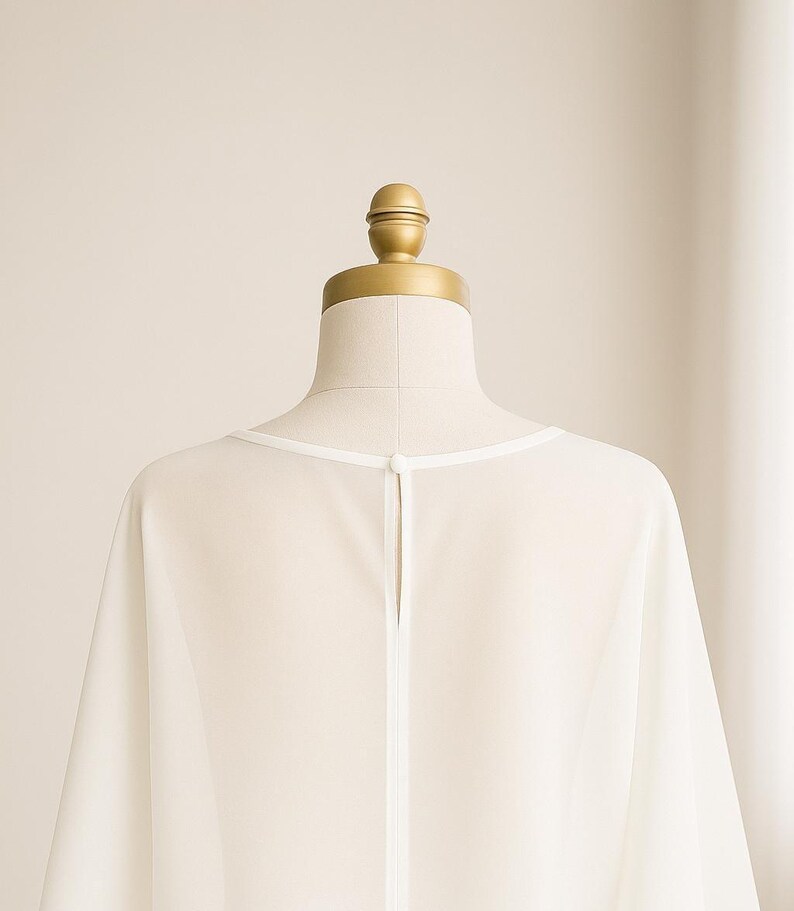 Bridal Cape | Sheer Wedding Capelet | Boho Chiffon Dress Topper ...