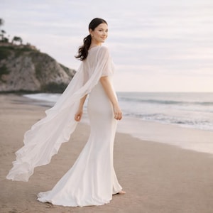etsy chiffon wedding dress Beach Wedding Dress #1433