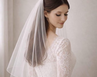 Soft Tulle Wedding Veil | Single Layer, Silver Comb